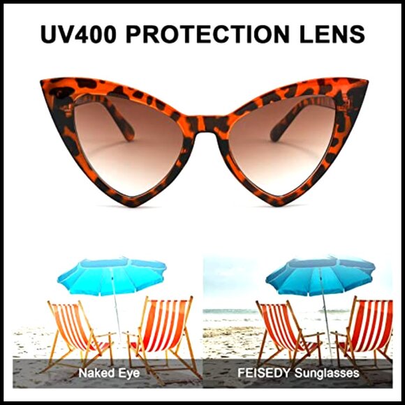 Retro Cat Eye Sunglasses with UV400 Protection Plastic Frame main image 6